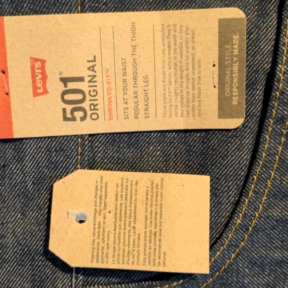Levi's 501 Original Jeans 44X34 (C:Dark Stonewash) (no stretch) - Picture 4 of 8